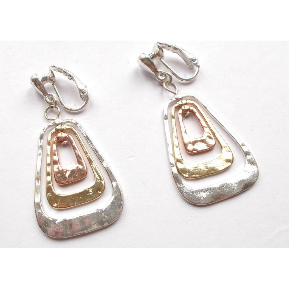 Unbranded Earrings Women OS Multicolour Good Vintage 80s Geometric Clip On Drop